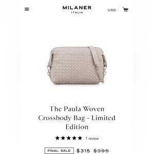 Paula Woven Crossbody Bag Milaner Italia Tan color